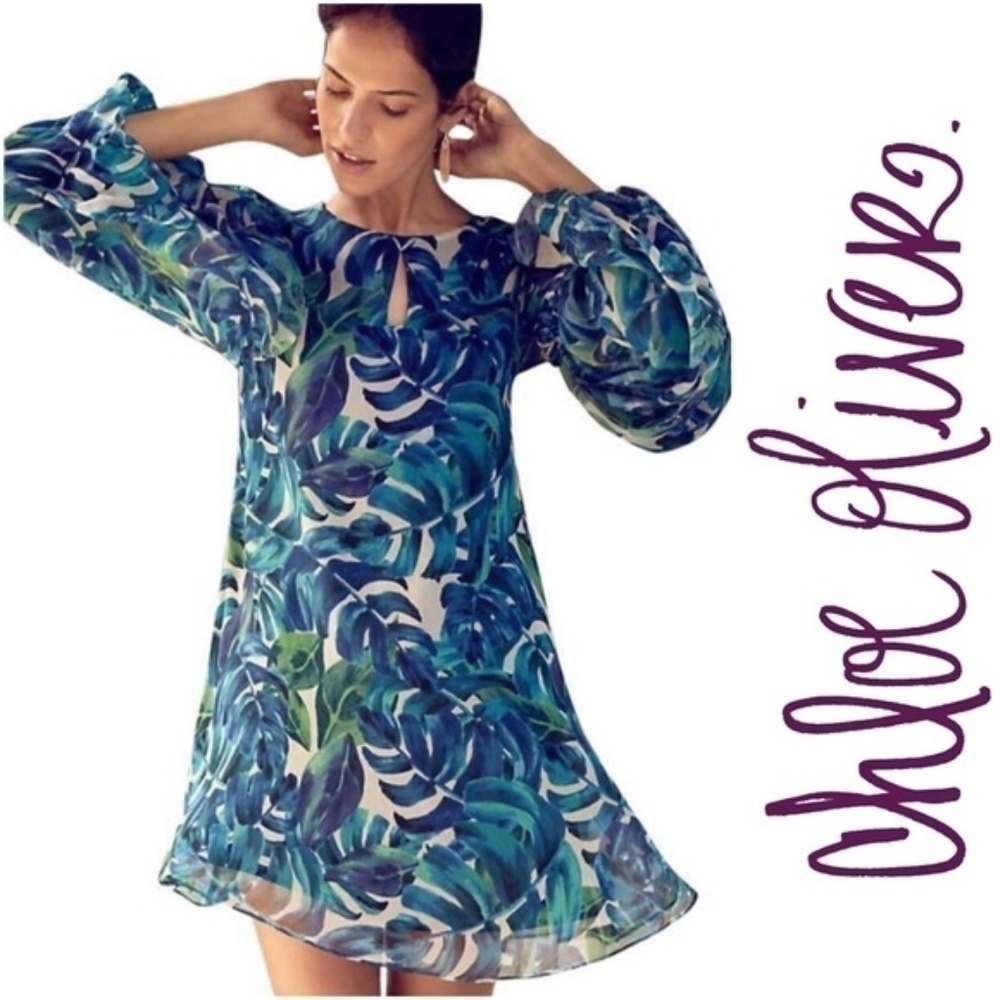 Anthropologie x Chloe Oliver Parterre Palms Swing Dress, Size Medium - Picture 10 of 13